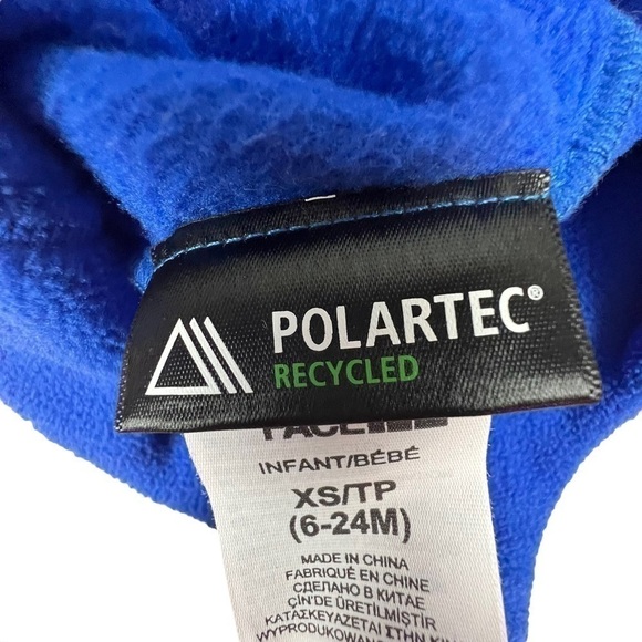 North Face “Born to Explore” Baby Toddler Beanie Winter Polartec Hat Blue - Picture 4 of 4